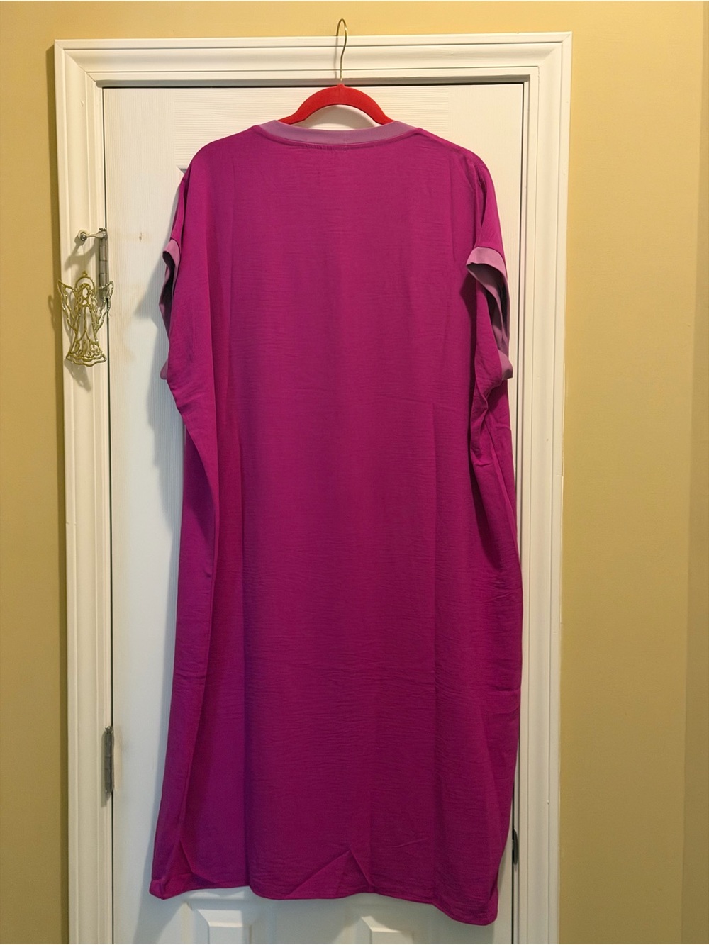 Midi dress T-Shirt dress Magenta Short Sleeve Graphic Tunic - Picture 9 of 9